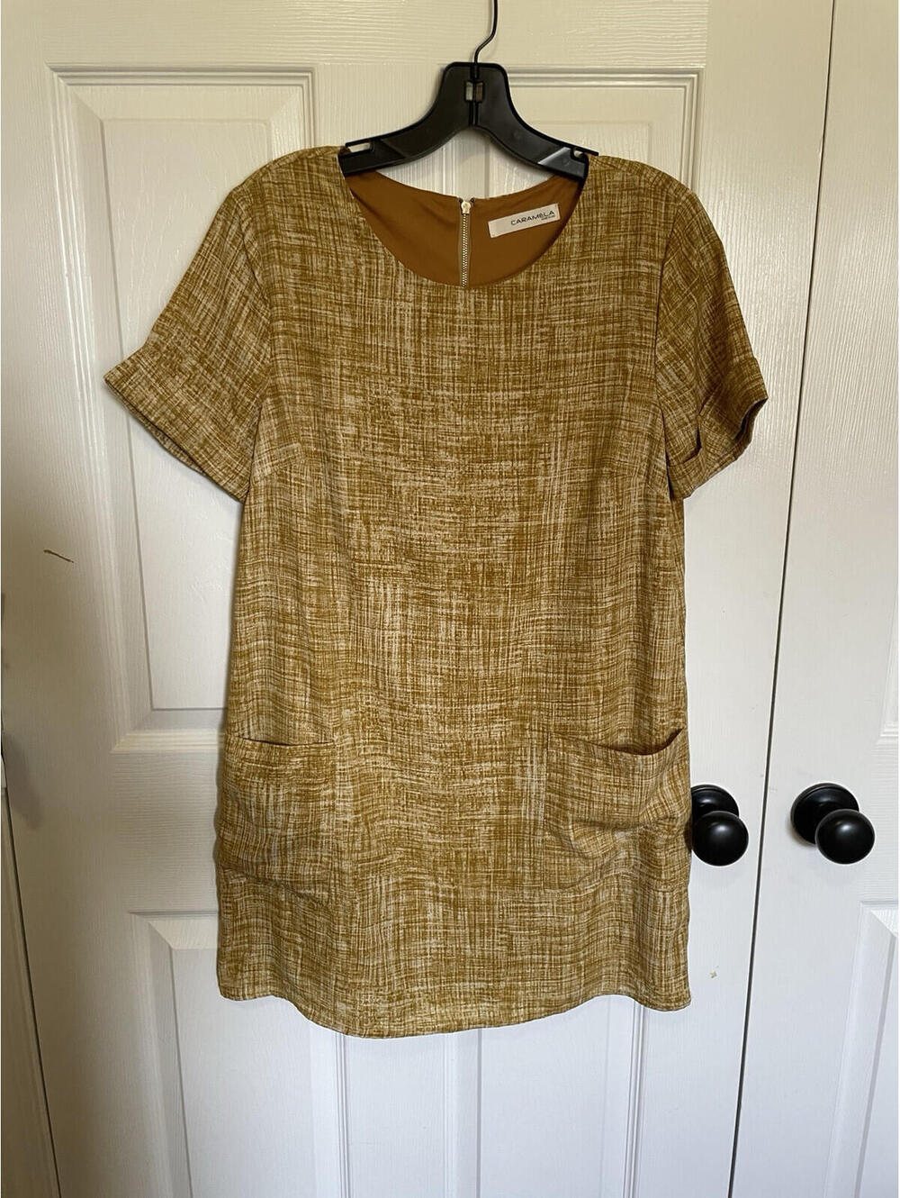 Caramela Dress Yellow Shift Medium Large See Measurement